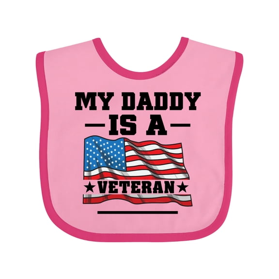 Inktastic My Daddy is a Veteran Boys or Girls Baby Bib