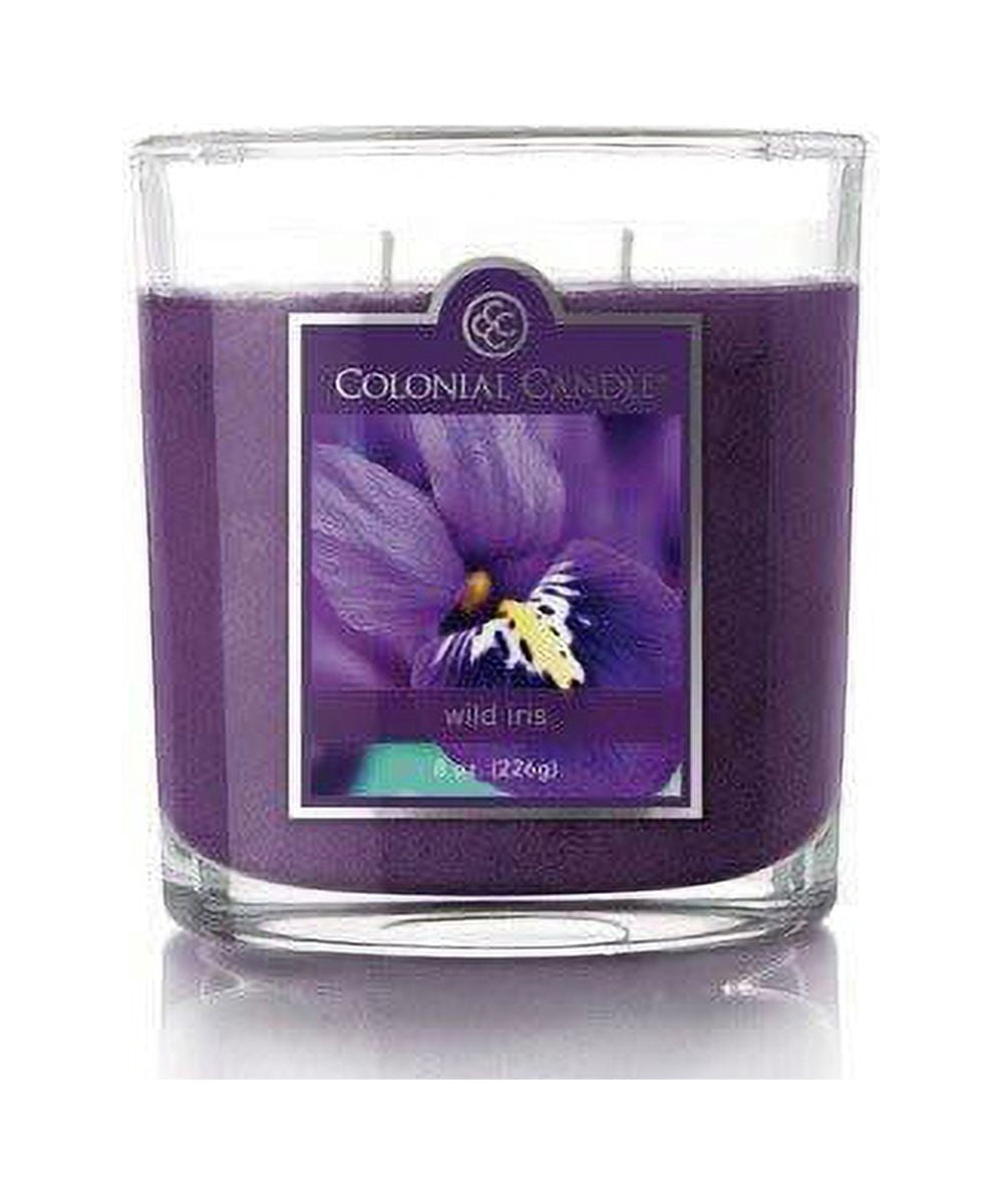 Colonial Candle Wild Iris 8 Oz 2 Wick Candle, Purple