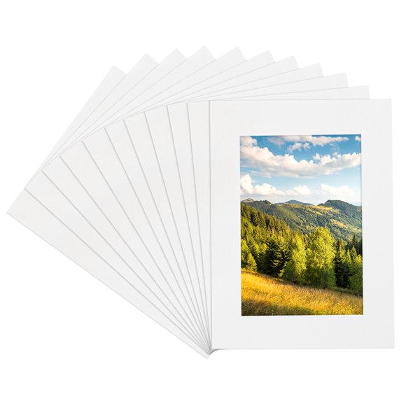 Uxcell 5x4 Mat for 3x2 Photo, 11 Pack Precut Acid-Free Mat Board White Core Picture Frame Board for Photos Show, Prints, Art Displays, White
