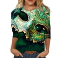 thumbnail image 1 of PMUYBHF T-Shirt Imprimé Joyeuses Fêtes Manches 3/4 Col Rond Blouse 892 m, 1 of 5