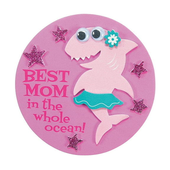 Mother'S Day Shark Foam Magnet 12 - Craft Kits - 12 Pieces