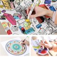 thumbnail image 3 of Rotuladores de tela, 12 24 colores, bolígrafos de pintura de arte de tela permanente de doble punta para camisetas, zapatillas, bolsas de lona, pintura para niños y adultos kaili Sencillez, 3 of 5