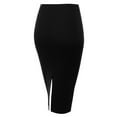 thumbnail image 2 of Doublju Women's Stretchy Midi Pencil Skirts (Plus Size Available), 2 of 4
