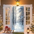 thumbnail image 5 of Beautynvta Christmas Door Cover, White Forest Snow Footprints Design Door Hanging Banner Backdrop, Christmas Front Door Decorations, Festival Party Decoration, 71x35 Inch, 5 of 6