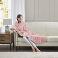 thumbnail image 4 of Madison Park Oversized Throw Brushed Long Faux Fur Soft All Season Throw Blanket for Bed Sofa Couch in Blush, 60x70", 4 of 6
