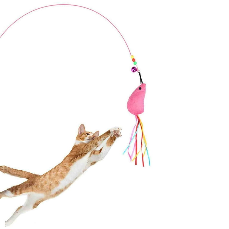 cat toys cat toy kitten accessories for indoor cats puppy welcome home kit Interactive Playing Toys Funny Fun Bell The Dangle Feather Rod Roped For