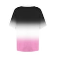 thumbnail image 6 of Xdegoge Summer Tops for Women Under 10 Plus Size Tees Short Sleeve V Neck T Shirt Fashion Gradient Printed Summer Tunic Tops Loose Fit Casual Blouses Previous Orders of The Week, 6 of 7