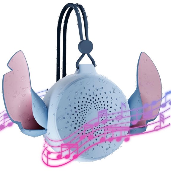 Disney Lilo and Stitch Bluetooth Portable Speaker, IPX4 Rated, Blue Water-Resistant, Up to 5 Hours Playtime