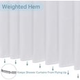 thumbnail image 5 of White Fabric Shower Curtain with Weighted Bottom Hem, 120GSM Heavy Duty Shower Curtain Liner Washable, Plain White Elegant Waterproof Cloth Hotel Bathroom Curtain Set with Hooks, 72x72, 5 of 6