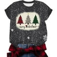 thumbnail image 2 of Tejiojio Women Clothes Plus Size Womens' Fashionable Christmas Deer Print Short Sleeved Round Neck Top/shirt Christmas Eve Gifts for her, 2 of 8