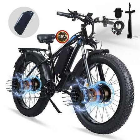 LONGSENG Electric Bike for Adults,2000W Motor E-Mountain Bike 48V 20Ah,26"*4.0 Fat Tire,UL2849