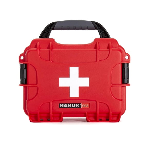 Nanuk Outdoor Series 903 Waterproof First Aid Case with Medical Accessories, Red