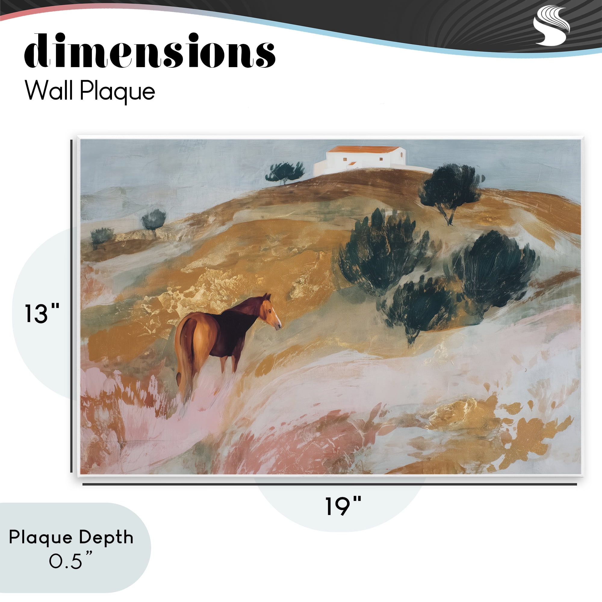 Stupell Industries Horse in Tuscan Countryside Wall Plaque Art, design by Chromatic Storm Studio