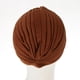 thumbnail image 4 of Mujeres señoras elástico turbante cabeza envoltura Chemo Bandana Hijab estilo indio sombrero marrón Zulema Sombrero de turbante para mujer, 4 of 4