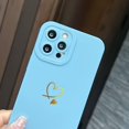 thumbnail image 5 of Compatible with iPhone 12 Pro Max Case 6.7", Slim Soft Silicone Cute Plated Heart Pattern Full Camera Protection Shockproof Phone Case for Women Girls (Sky Blue), 5 of 12