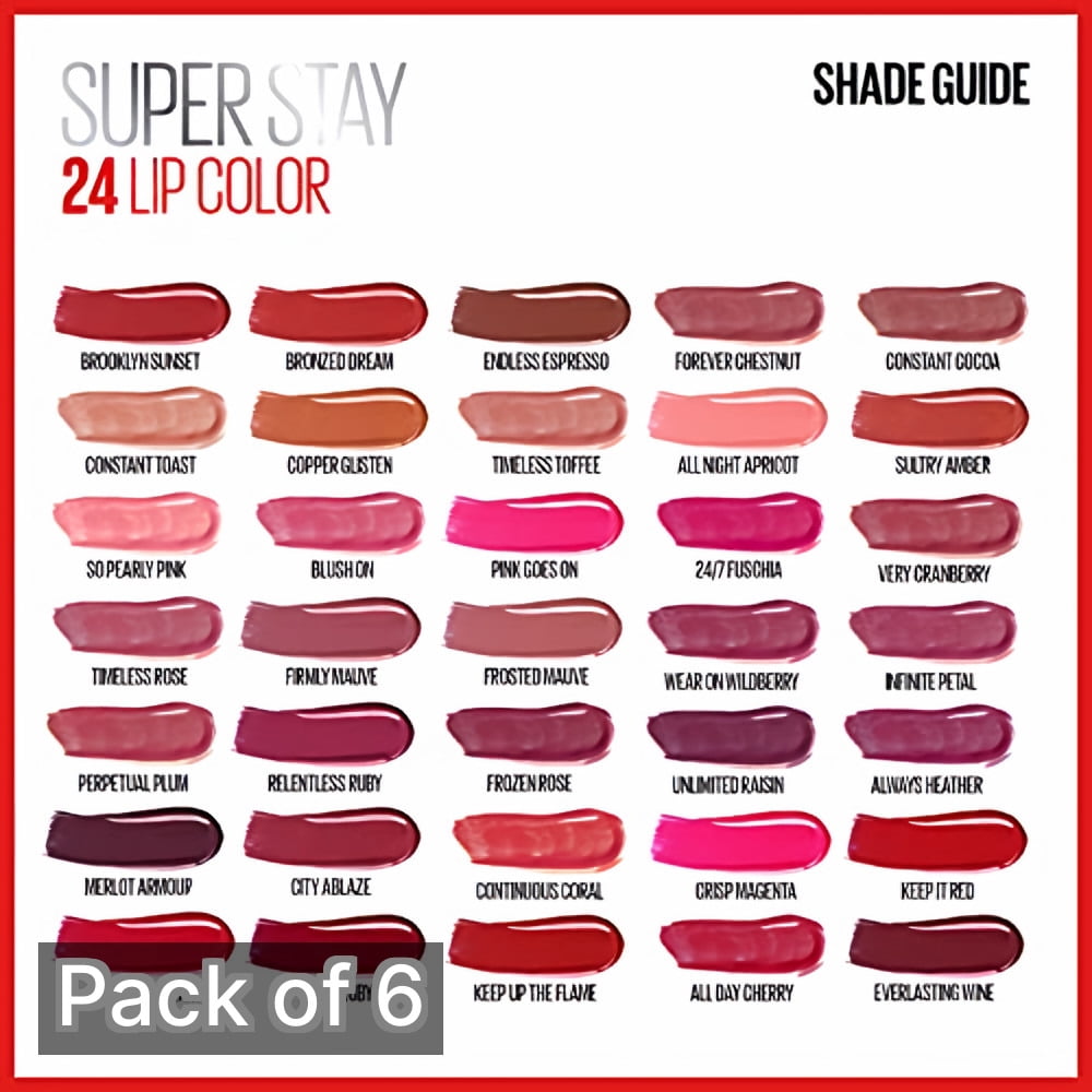 Maybelline Super Stay 2-step Liquid Lipstick, Timeless Rose (Pack of 6)