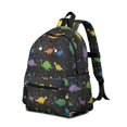 thumbnail image 2 of Dinosaur and Dot Black Pattern Cute School Backpack with Padded Back and Adjustable Shoulder Straps 13.4"x11"x4.7", 2 of 5