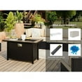 thumbnail image 4 of Sobaniilo Fire Table 45in Propane Fire Pit with Rain Cover and Lava Rock, Outdoor Firepit Table 50000 BTU 3-in-1 Fire Table for Patio/Yard/Balcony, Rectangular, Walnut Tabletop, 4 of 8