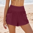 thumbnail image 5 of FAIWAD Linen Shorts for Women Summer Casual Smocked Elastic Waisted Wide Leg Shorts Boho Beach Short Pants, 5 of 9