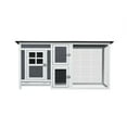 thumbnail image 5 of Pefilos 62" Rabbit Hutch for Indoor Poultry Cage Small Animal House with Running Cage, Outdoor Weatherproof Bunny Cage with Openable Roof, Gray, 5 of 9