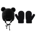 thumbnail image 2 of Kids Winter Hat Gloves Set for Girls Boys 1-3 Years,Toddler Earflap Beanie Ear Warmer Mittens Fleece Lined Set, 2 of 5