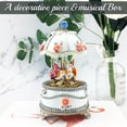 thumbnail image 5 of Matashi Carousel Faberge Egg Music Box Plays Swan Lake with Flowers and Silver Accent,Elegant Table Top Ornament w/, 5 of 7