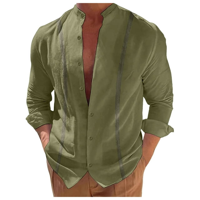 Chemise à Manches Longues pour Hommes Cardigan Décontracté de Vacances