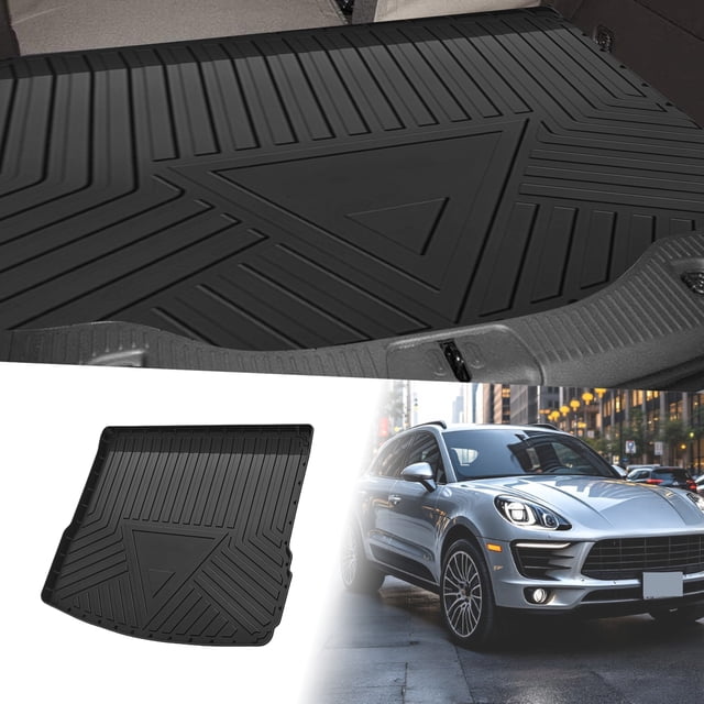 Alfombrilla de carga trasera de cara plana Unique Bargains para Porsche Macan 2014-2024, patrón de rayas y triángulos, antideslizante