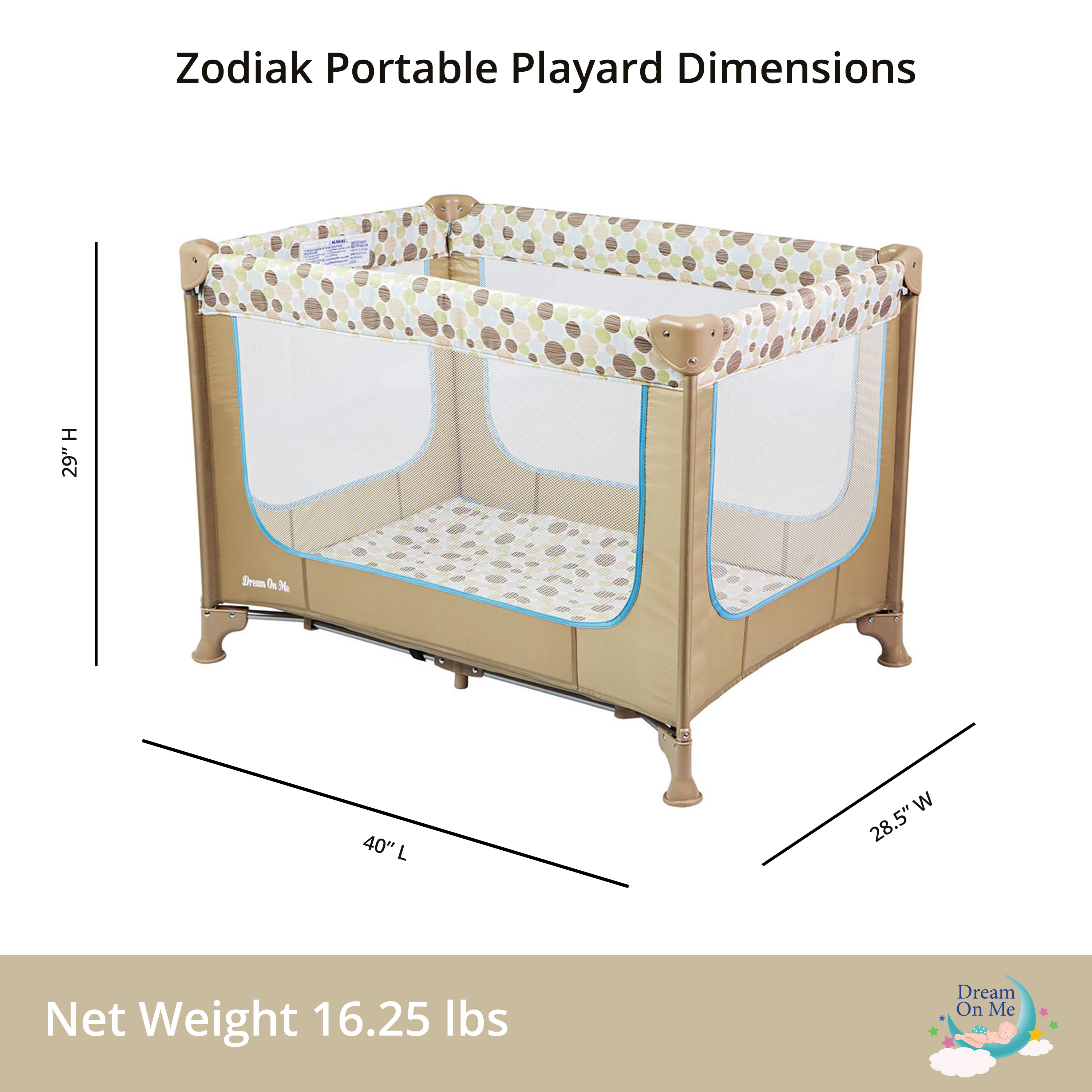dream on me zodiak portable playard
