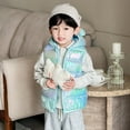 thumbnail image 6 of Toddler Boys Puffer Vest Hooded Boys Green Vest Zip up Lightweight Waterproof Sleeveless Bear Ears Outwear Girls Vests 2-3 Years, 6 of 9