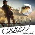 thumbnail image 2 of UDIYO 5Pcs/Bag 6-16 Fishing Hooks with Swivel Rotating Sharp Barb Rustproof Fixing Fishes Stainless Steel Heavy Duty Carp Fishing Fishhooks for Outdoor Fishing, 2 of 7