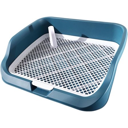Dog Toilet Litter Tray, Puppy Potty Tray Trainer Corner, Pet Pee Toilet for Small Dog Puppy, Blue