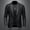 Black, variant on YLSDY Men's Lapel Faux Leather Blazer Business Casual Pu Blazers Jacket Stylish Soft Moto Sport Coat Casual Notched Collar One Button Faux Leather Blazer Black XXXL