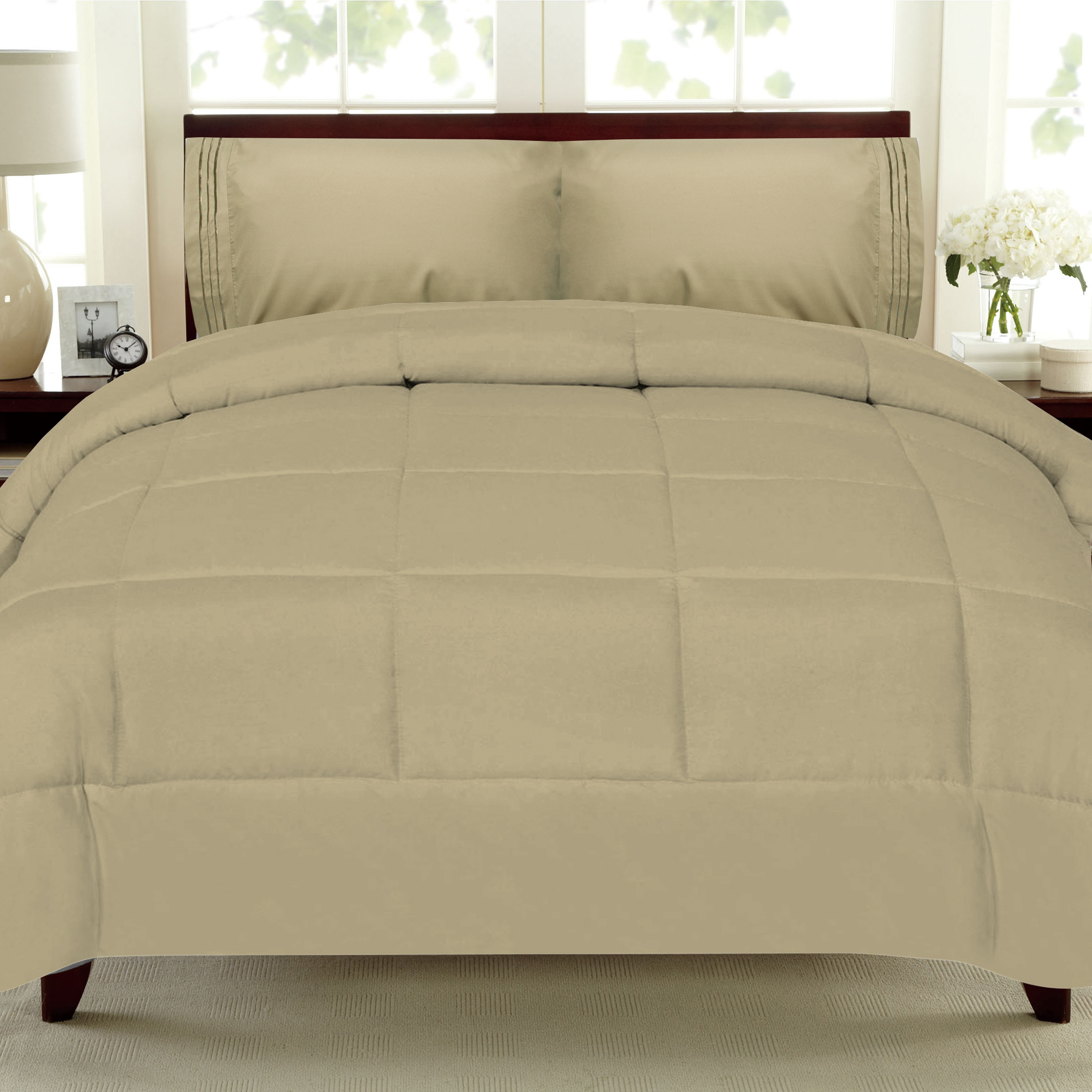 Luxury 5 Piece Bed-in-a-Bag Down Alternative Comforter and Sheet Set - Sage - Full