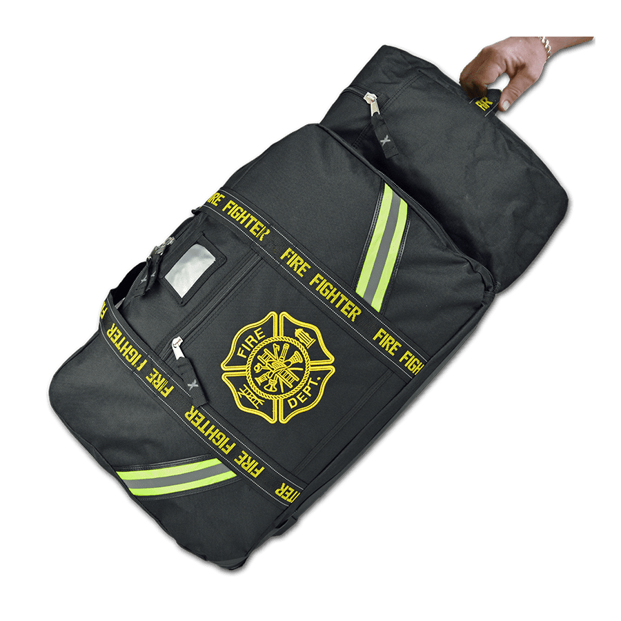 PERSONALIZED FIRST RESPONDER  Fireman XL Step-In Turnout Fire Gear Bag  BLACK 