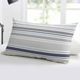 thumbnail image 5 of Gray Stripe Throw Pillow Covers, Modern Abstract Art Navy Blue Striped Rustic Soft Breathable Pillow Cases with Zipper for Sleeping, Queen Size Pillowcases for Couch Bed Sofa Chair 20x30 Inches, 5 of 6