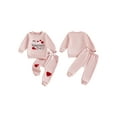 thumbnail image 2 of BemeyourBBs Toddler Baby Girl Valentines Outfit My First Valentines Day Embroidered Sweatshirt Tops and Pants Set, 2 of 9