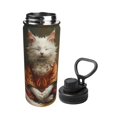thumbnail image 2 of Honeii Haystack Meditating Cat Print 18OZ Sports Insulated Kettle,Double-Walled Stainless Steel Water Bottle with Leak-Proof Lid, Perfect for Outdoor, Sports, and Travel, 2 of 7