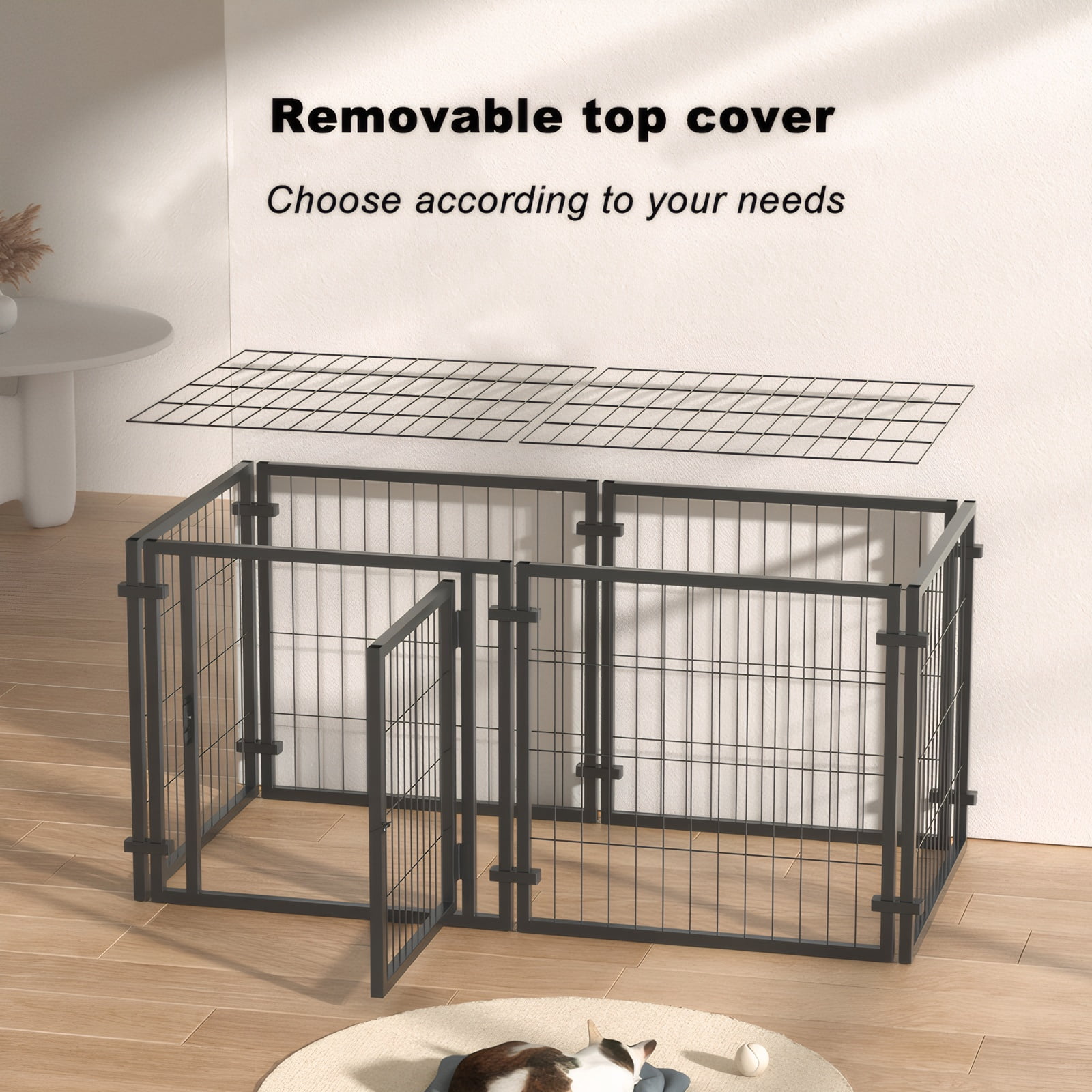 imerelez 47.2" Dog Crate for Small Dogs, Puppy Dog Playpen Dog Crate for Yard Indoor Outdoor Use, Pet Dog Cage Kennel (47.2"L x 23.6"W x 23.6"H)