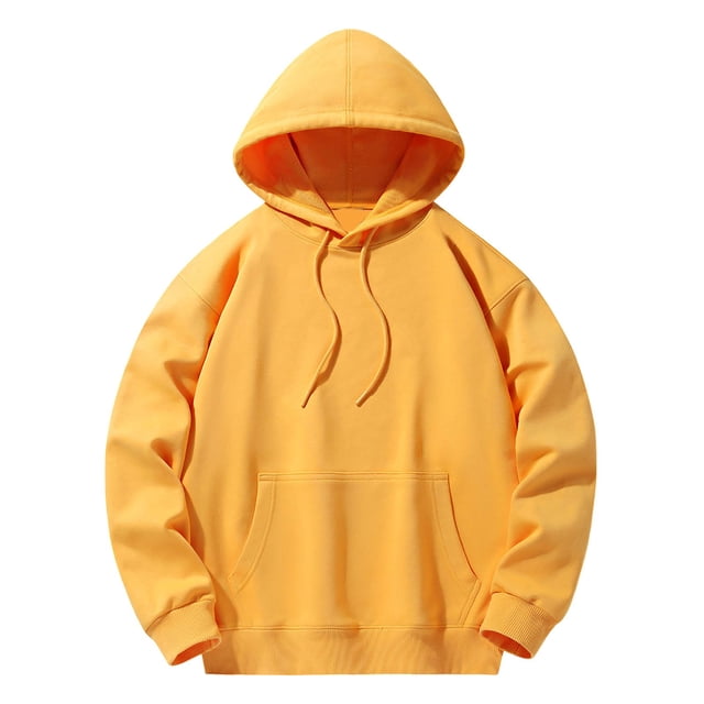 Wyzesi Fall Sweatshirts for Men Embroidered Male Solid Color Hooded Long Sleeved Pullover Sweatshirt