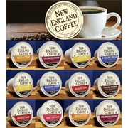 12-Pack New England Coffee K-Cup Sample Pack, 7 Different Flavors and Roasts. Colombian, Hazelnut and More!
