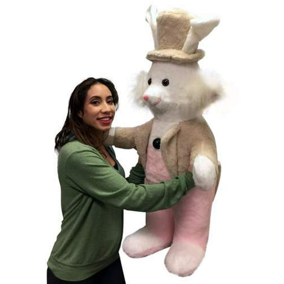 American Made Giant Stuffed Bunny Rabbit Wearing Tuxedo 4 Feet Tall Pink Pants Big Plush Rabbit