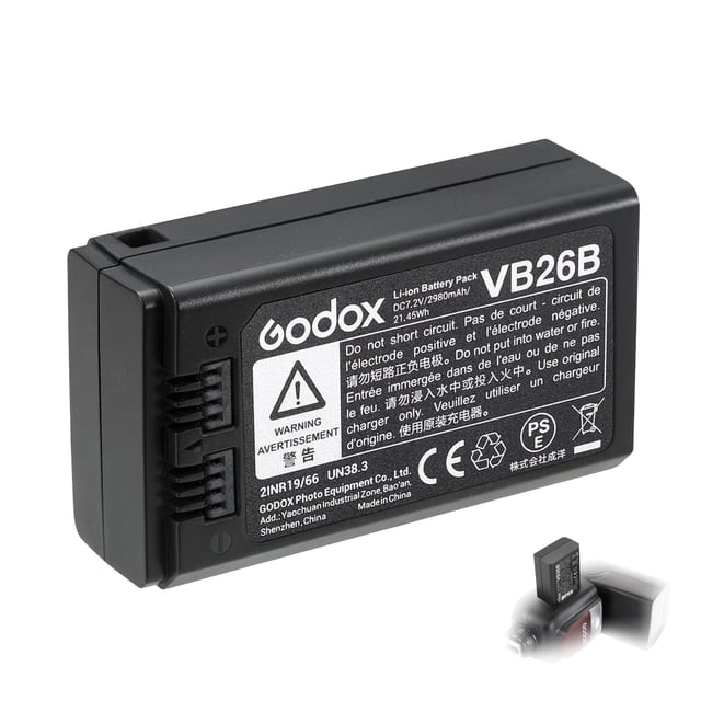Paquete de baterías GODOX VB26B 7.2V/2980mAh/21.45Wh para V1, V850III y V860III