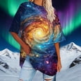 thumbnail image 2 of Wang6 Womens Short Sleeve Graphic Tshirts Shirts Trendy Plus Size Tie Dye Printed Long Tops Causal Crew Neck Loose Fit Tees Purple3 M, 2 of 4