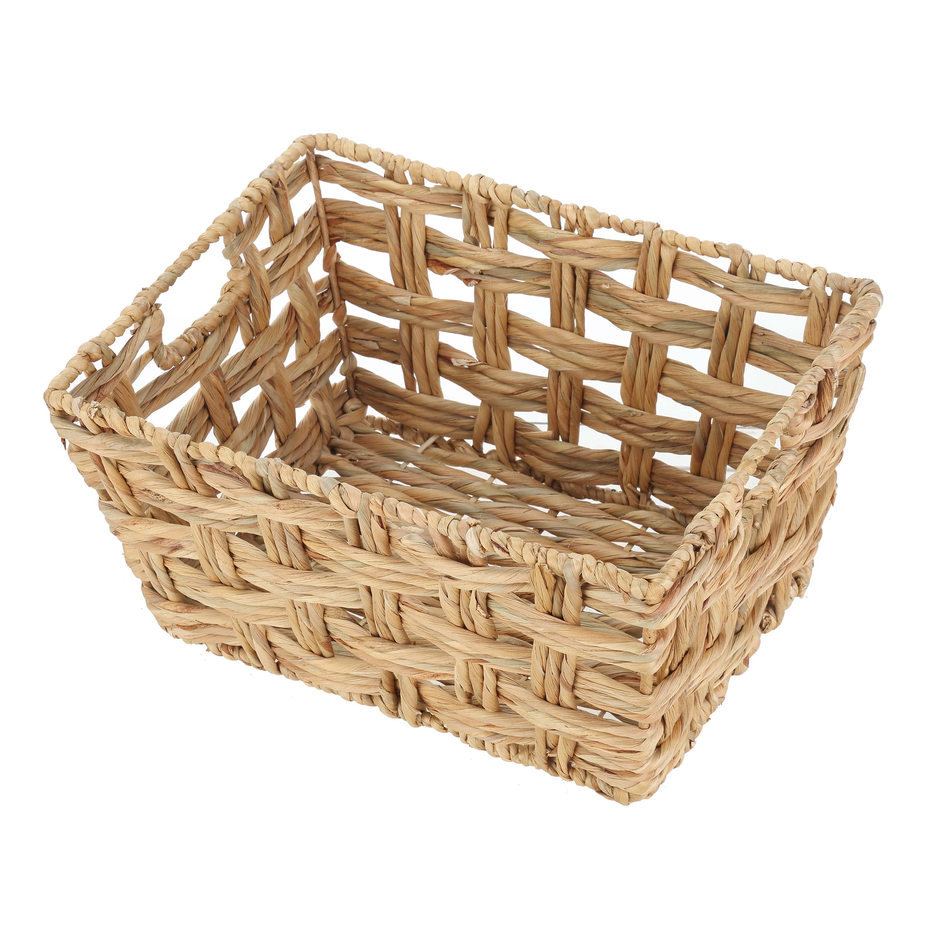 Better Homes & Gardens Medium Hyacinth Twist Storage Basket with Handles, 2 Pack