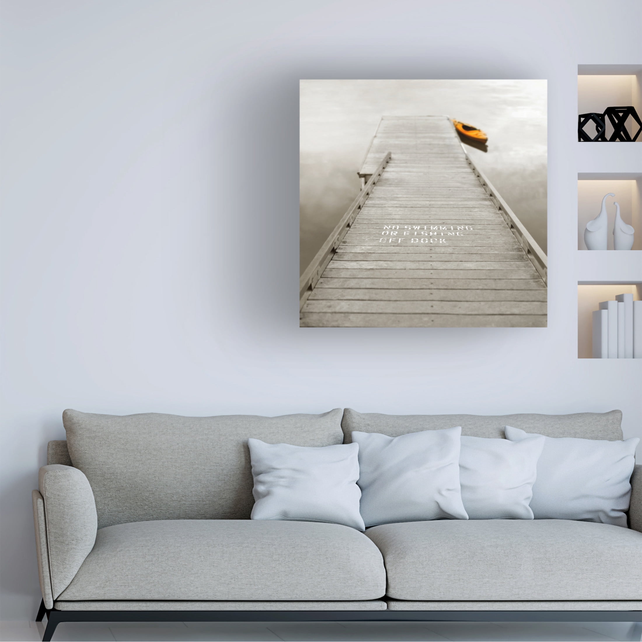 Canvas Wall Art - Nicholas Bell 'No Swimming' Wall Art for Living Room, Bedroom, or Office Décor by Trademark Fine Art - 14 x 14 Inches