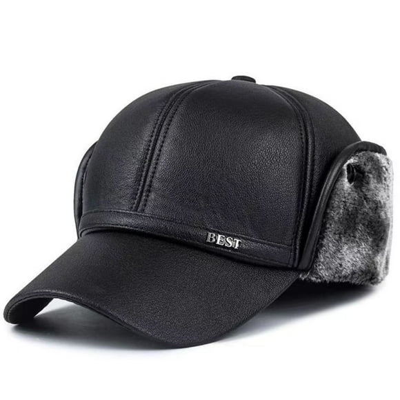 Yubnlvae Men's s Winter Caps Men's s Winter Baseball Cap with Ear Flaps Anti-Cold Leather Style Casual Hat, 1 Pc, Ear Flap Hats Thermal Baseball Caps