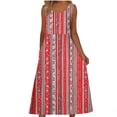 thumbnail image 2 of Gamivast Dresses for Women Sleeveless Scoop Neck Empire Waist A-Line Midi Dress Boho Floral Print with Pockets Flowy Comfy Casual Beach Summer Dresses, 2 of 4