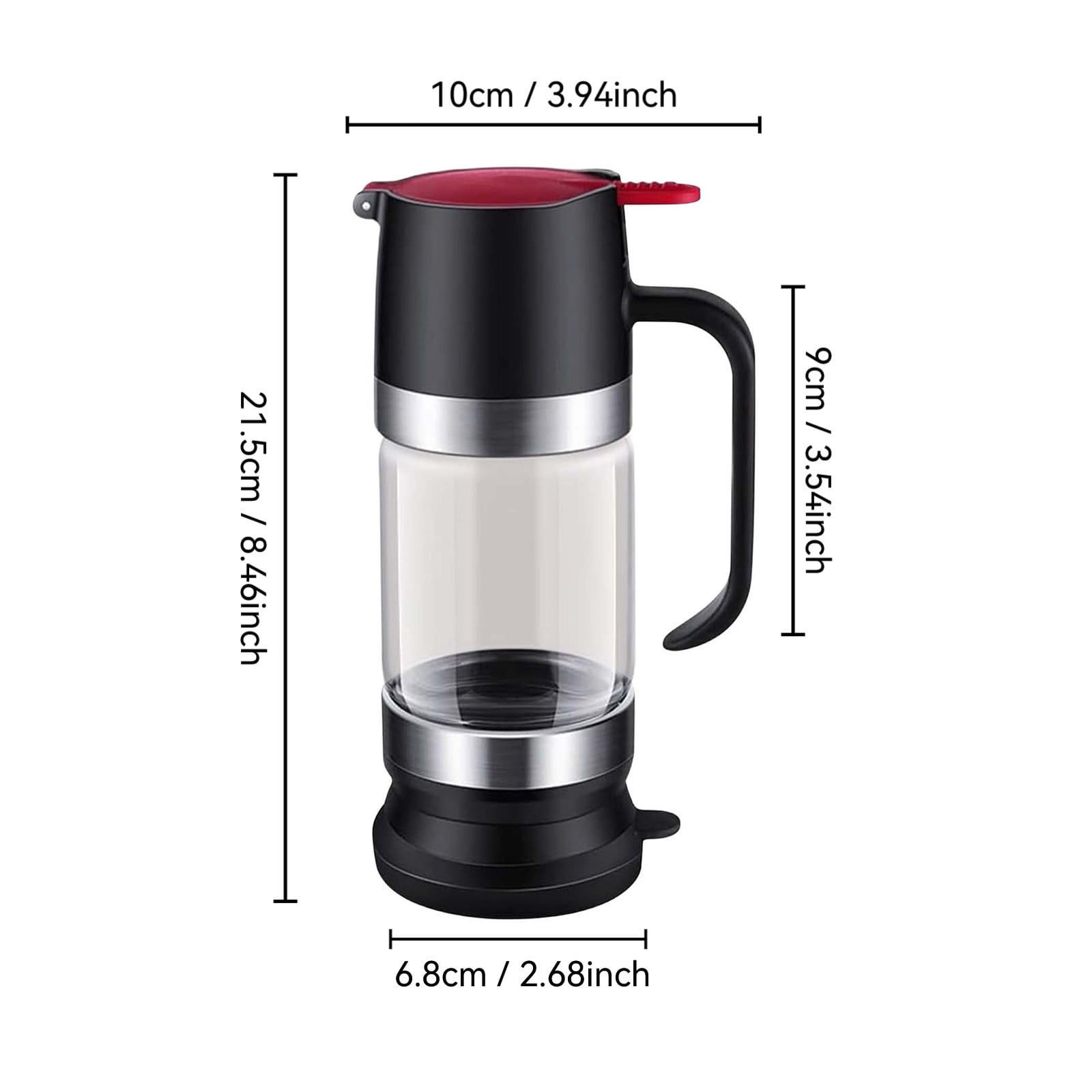 350ml Honey Dispenser High Borosilicate Glass Bottle with Press Top, Glass Syrup Bottle with Drip Free Spout, Kitchen Condiment Dispenser for Oil Maple Syrup, Sauce Bottle with Lid