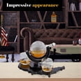 thumbnail image 4 of Elegant Whiskey Decanter Set - Etched Globe Design with 2 Glasses on USA Map Tray - Impressive Bar Set, 4 of 7